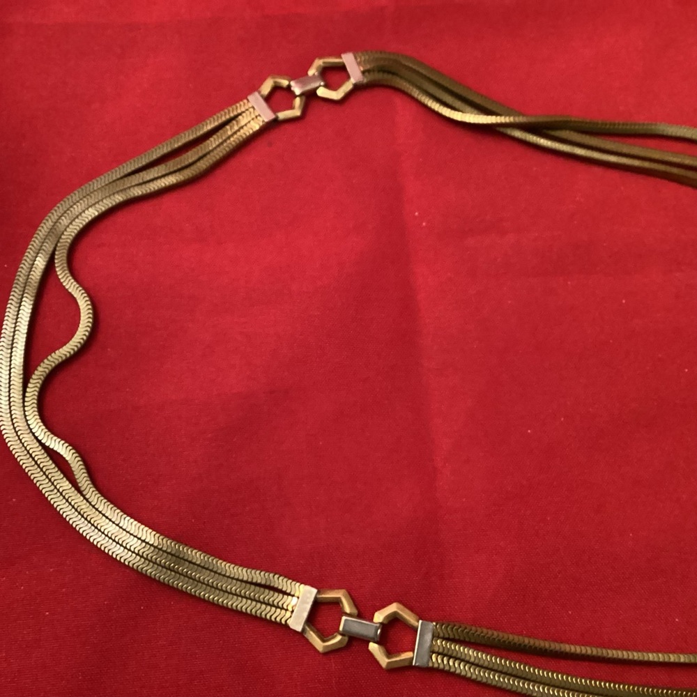 Chic three rows copper (?) necklace - Picture 7 of 7